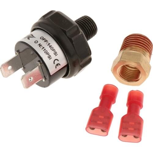 12V Heavy Duty 110/140 PSI Pressure Switch Valve Tank Mount for 12 Volt Compressor Air Horn Presssure