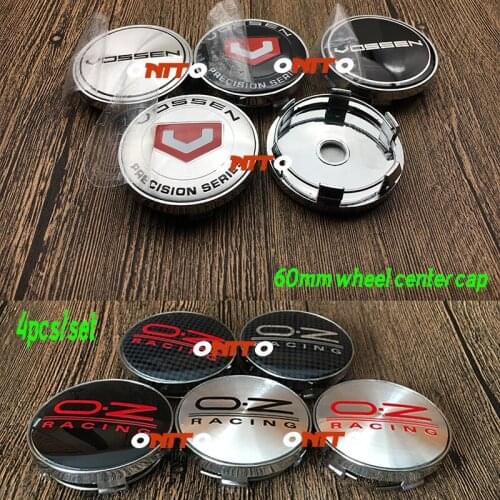 Good Quality 4X 60mm 2.36" Car Styling Wheel Center Cap Covers Rim Hub cap Dust-proof Emblem Sticker for VOSSEN OZ racing logo