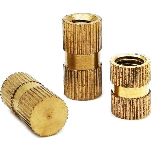 5/10/25pcs M3 M4 M5 M6 M8 Type B Solid Brass Copper Injection Molding Knurl Embedded Insert Nut Single Pass Blind Hole