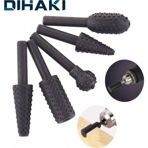 1/4'' 5PCS Hss Drill Bit Set DIY Electric Polished Burr Drill Grinding Rotating Thorn Head Cutting Tools For Woodworking Carving