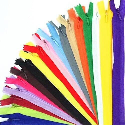 10 pieces #3 50 cm (20 inch) nylon invisible soft tulle coil zipper sewing