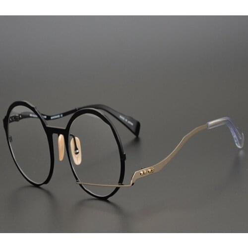 Top Quality Japanese Handmade Eyeglasses Frame Vintage Women Pure Titanium Optical Eyewear Retro Myopia Computer Glasses for Men