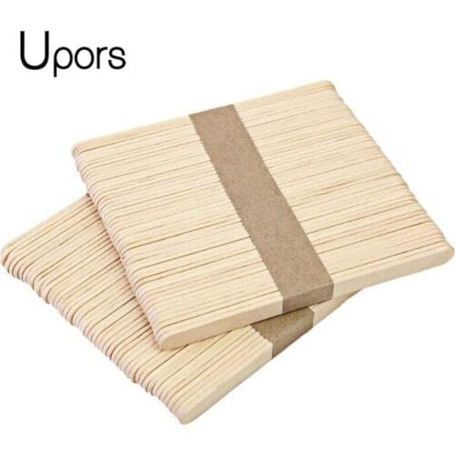 UPORS Popsicle Sticks Natural Wooden 11.4CM Length Wood Craft Pop Popsicle Sticks Ice Cream Sticks Popsicl Accesorios 100Pcs/Set