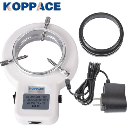 KOPPACE Microscope Adjustable Ring Light LED Light Source 59mm Installation Interface 56 Lamp Beads Microscope Lighting Source