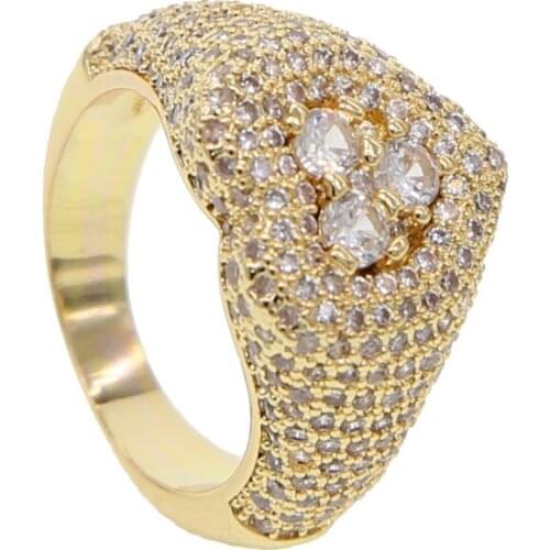 Luxury Mothers Day gifts Weeding women Rings Strobe Micro Paved mini clear cz Hearts Rings Full Crystal jewelry For Women gold