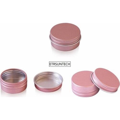 Rose Gold 10g 15g 25g 60g Aluminum Jars Lip Balm Pot Skin Care Cream Eyeshadow Lipgloss Base Foundation Container Tins A Carton