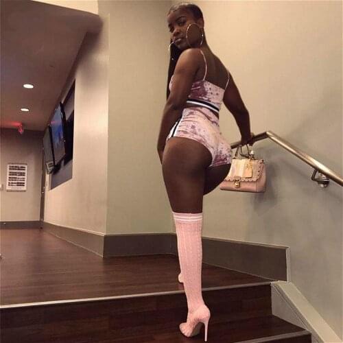 Sexy Two Piece Set Women Velvet Tank Top Shorts Sleepwear Pajamas Set Sports Fitness Suit 2021 Summer 2Pcs Sets Oversize