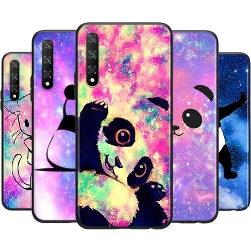 Silicone Cover Pink Glitter World Panda For Huawei Y9S Y6S Y8S Y8P Y9A Y7A Y7P Y5P Y7 Y6 Y5 Pro Prime 2019 2018 Phone Case