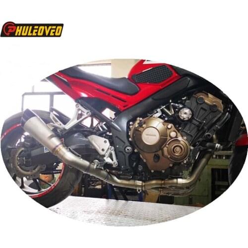 Titanium Alloy for Honda CBR650F CBR650R CB650R 2015-2020 Exhaust Full System Header Tube Front Pipe with Exhaust Muffler Escape