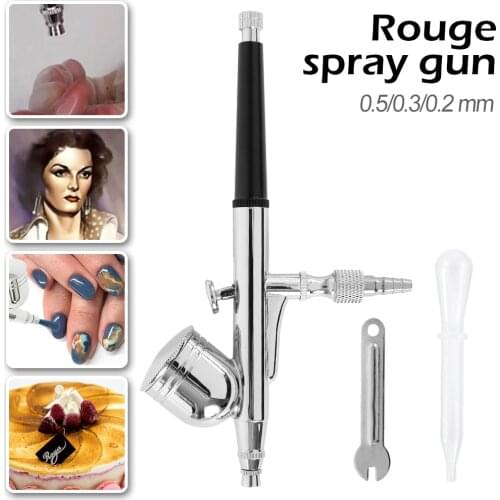 0.2/0.3/0.5mm Nail Oxygen Spray Gun Professional Manicure Tool Dual Action Airbrush Sprayer Pen for Nail Art/ Cake/ Body Tattoos