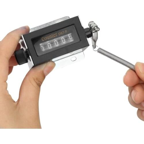 0-99999 Mechanical Click Counter 5 Digit Mechanical Resettable Manual Hand Pull Stroke Tally Counter D67F