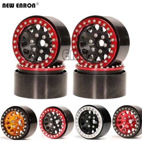 1/10 4Pc 1.9 inch Aluminium Beadlock Wheels Hub RC Rims for RC Crawler Car Parts Traxxas TRX4 Axial Tamiya TF2 D90 F350 Defender