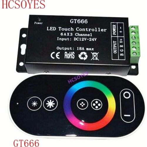1Pcs DC12V-24V GT666 RGB RF Touch Panel Controller