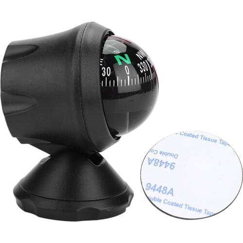High Quality 1Pc 360 Degree Rotation Waterproof Vehicle Navigation Ball Shaped Car Compass with Suction Cup