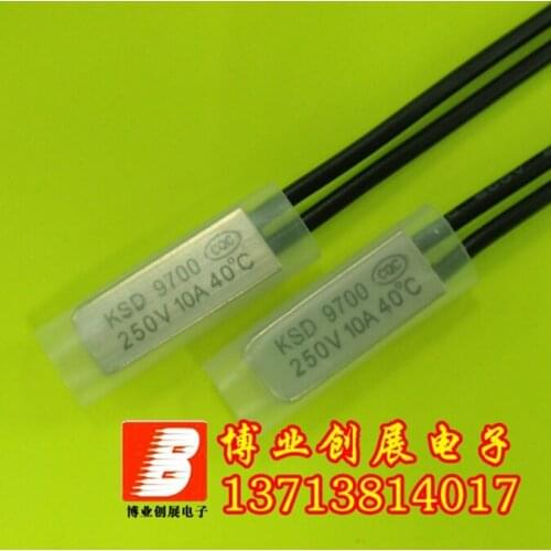10pcs/Temperature control switch KSD9700 40 Degrees Celsius Normally closed N.C/Normally open N.O 10A/250V Thermal protector