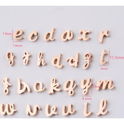 26pc Gold/Steel Color Stainless steel Small Mirror Finish Letter A-Z Charm For Necklace DIY Women Handmade Jewelry Making