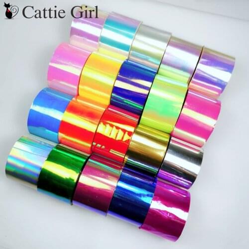 4cm*100m Aurora Cellophane Nails Glass Paper Rainbow Foils Nail Trend Design Ice Cube Korean Manicure DIY Nails Decoration