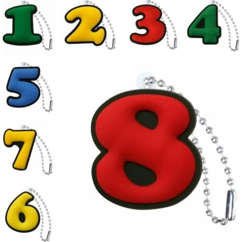 1pcs PVC Keychain Metal Ball Chain Number and Symbols Key Chain Ball chain Christmas Gift Charms Trinkets