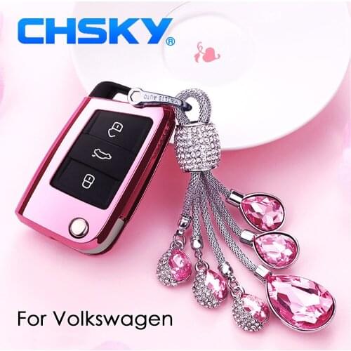 CHSKY TPU For volkswagen vw Key Cover Case For volkswagen vw Golf 7 6 5 mk7 Skoda Octavi Car key cover shell Car Accessories