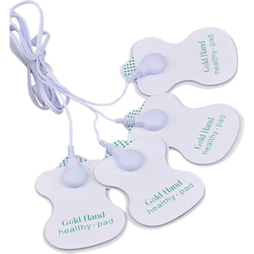 Extra 4 Ways 2.5mm Tens Electrode Leading Wire Conecting Cable Line + 4 Electrode Sticker Pad for Digital Body Therapy Massager