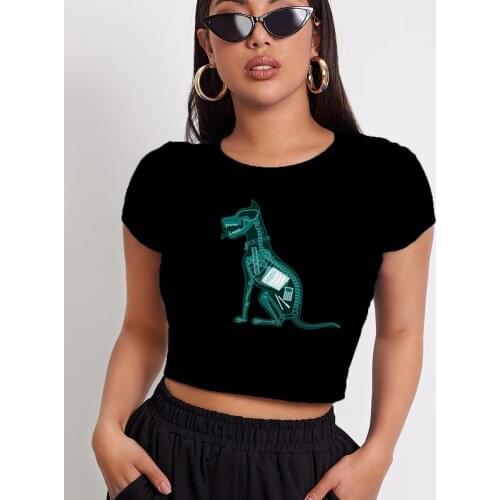 3d Tshirt Animal T shirt Women Skeleton T-shirts 3d Hip Hop Funny T shirts Rock Navel Bare Short Sleeve Summer New Streetwear