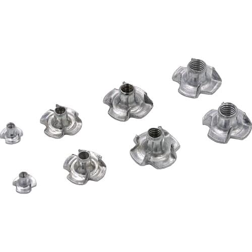 20PC Four Claws Nut Speaker Nut M2 M3 M4 M5 M6 T-nut Blind Pronged Tee Nuts for RC Boats Model DIY Accessories
