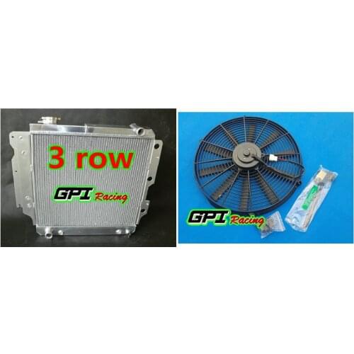 GPI ALUMINUM RADIATOR +FAN 1987-06 FOR JEEP WRANGLER YJ TJ 2.4L-4.2L 00 99 98 97 96