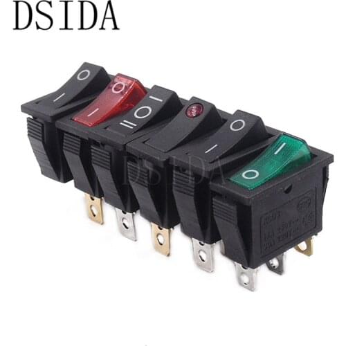 KCD3 Rocker Switch ON-OFF ON-OFF-ON 2 Position 2Pins / 3Pins Electrical equipment With Light Power Switch 16A 250V / 20A 125V AC
