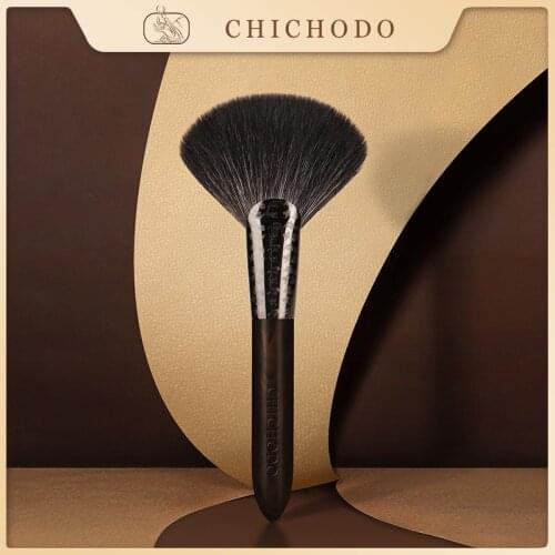 CHICHODO Makeup Brush-2021 New Luxurious Carved Ebony Animal Hair Series-Fox&Gray Rat&Goat Hair Bronzer Brush-make up pen-F150