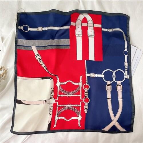 Print Square Scarf For Women 70*70cm Satin Headscarf Headband Female Hijab Silk Hair Wrap Shawl Neckerchief Foulard Bandana