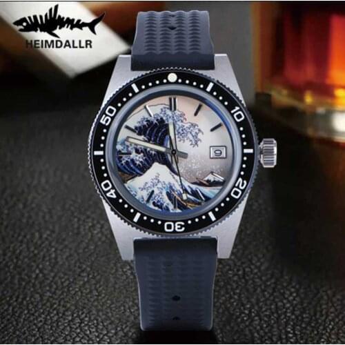 2021 HEIMDALLR Monster Mens Mechanical Watch Surf Dial 300M Waterproof NH35 Automatic Sapphire Crystal 62MAS Mechanical Watch
