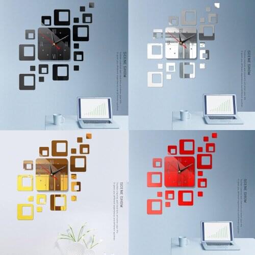 Home Decor Acrylic Modern DIY Wall Clock 3D Mirror Surface Sticker Home Office Decor Decorative Mirrors