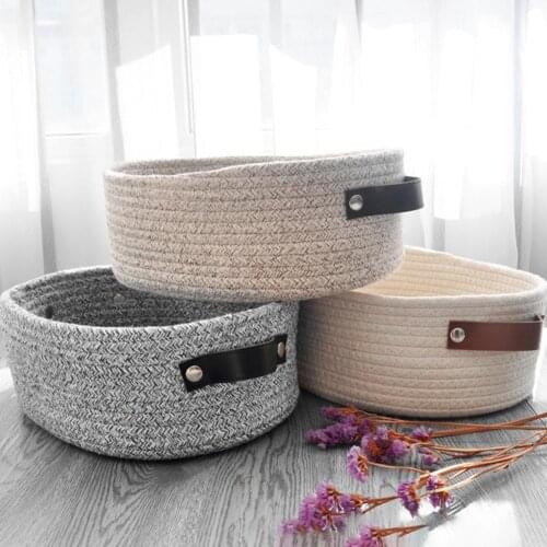 Desktop Storage Basket Cotton Woven Toys Cosmetic Sundries Holder Organizer Box baskets for organizing