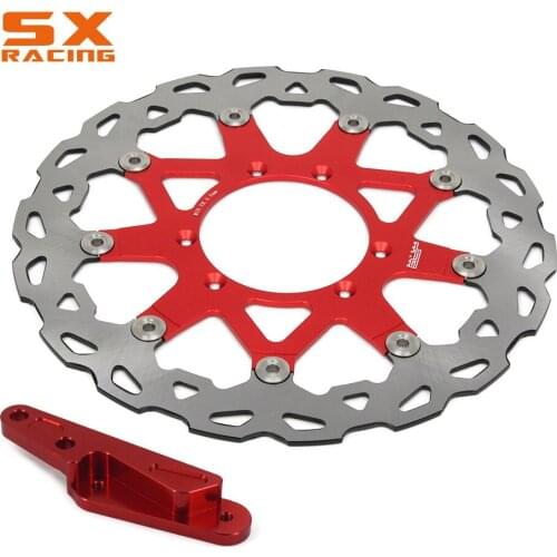 Motorcycle Red Front Floating Brake Disc & Bracket For HONDA CR125 CRE250 CR250 CRF250R CRF250X CRE250X CRF450R CRF450X