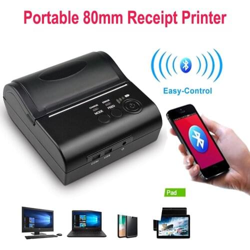 Portable Mini 80mm Bluetooth Wireless Thermal Receipt Ticket Printer For Mobile Phone Android iOS Bill Machine shop printer