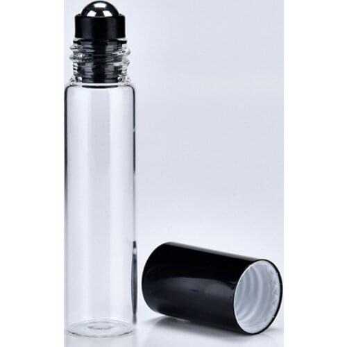 50pcs 5ml Roll On Empty Cosmetic Essential Oil For Travel Mini Glass Perfume Bottles With Glass Steel Ball Roller Bottle