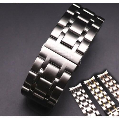 Watch Accessories Band 18 22 23 24mm Solid Stainless Steel Arc Clasp Watch Bracelet for Tissot 1853 T035 Kutu Watch Strap Chain