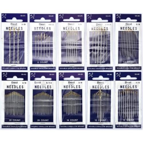 Multi-size Sewing Needle Stainless Steel Golden Tail Embroidery Fabric Cross Stitch Needles Kit Tools Sewing Handmade Needles