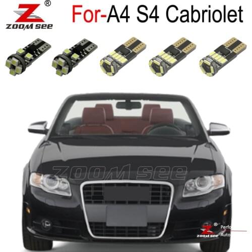 19pcs LED License plate bulb + interior dome map light full kit for Audi A4 S4 Convertible Cabriolet Cabrio (2002-2009)