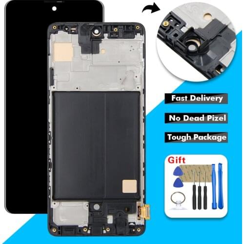 TFT For Samsung Galaxy A51 A515 A515FD A515F A515F/DS LCD Display Touch Screen Digitizer Glass Assembly with Frame