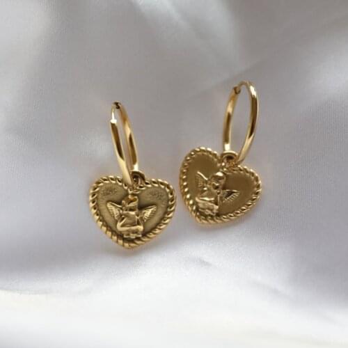 Joolim High Quality PVD Gold Finish Stainless Steel Dainty Zirconia Hoop Earring Tarnish Free Gold Jewelry