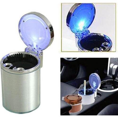 1pcs 10x6.5cm Portable Auto Car Truck LED Cigarette Smoke cigar car Ashtray Travel Cigarette Ash Cylinder Cup Holder