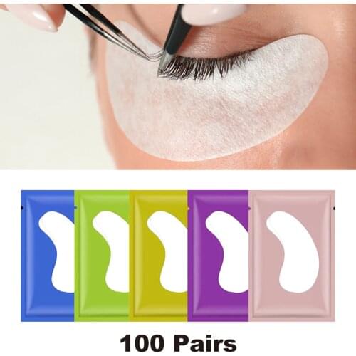 NATUHANA 100Pairs lint free eye gel patch under eye gel pads eyelash extension Paper Patches Eye Tips Sticker Wraps Make Up Tool
