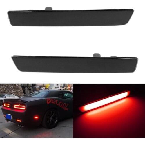 2Pcs Smoke Lens Front Fender LED Side Marker Lights Lamp Assembly for Dodge Challenger 2015-2020