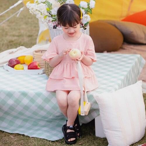 2020 Childrens Clothing Summer New Shirt Baby Short Sleeve Double Girls Tops girls blouses