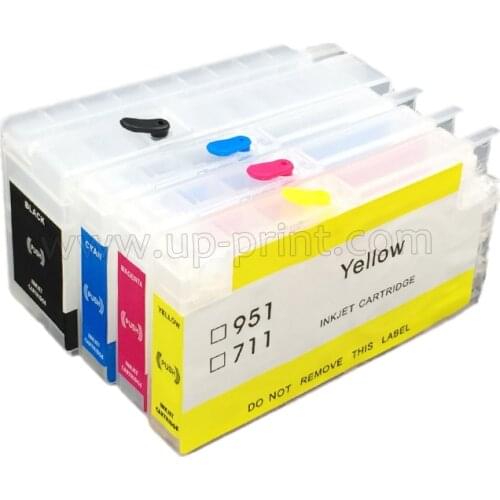 UP 4pcs Empty Refillable ink cartridge for HP 711 711XL Designjet T120 T520 printer with chip free shipping