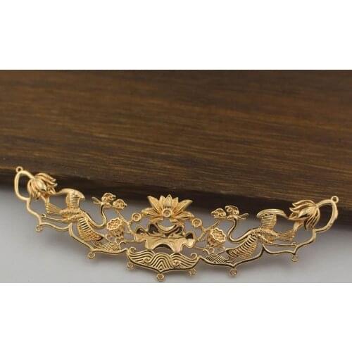 5pcs Quality Metal Flower Connectors Oriental Women Hair Accessories for Wedding Bride Hairpins Phoenix Coronet Hair Jewelry