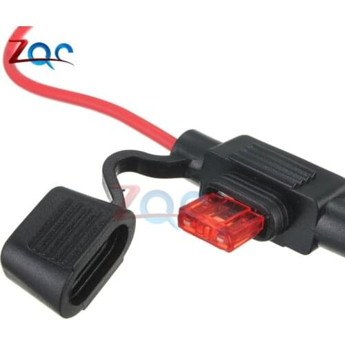 5PCS Waterproof Power Socket Mini Blade Type In Line Fuse Holders with 10A Fuse Car Replacement Fuses