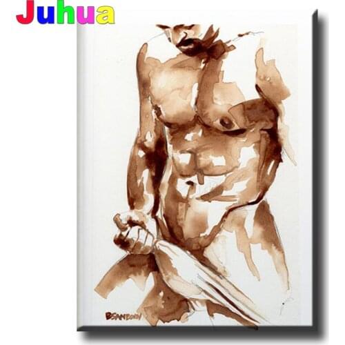 Diamond Painting"The Body Art Nude Man"Rhinestones Diamond Mosaic Portrait 5D Full Square Round Embroidery Beaded Home Decor