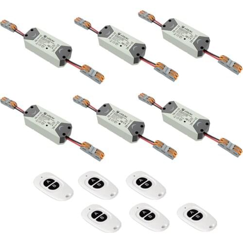 EMylo Wireless Light Switch RF Switch DC 5V-24V 1 Way 433mhz Remote Control Switch RF Relay Module Smart Home Appliance 6pcs